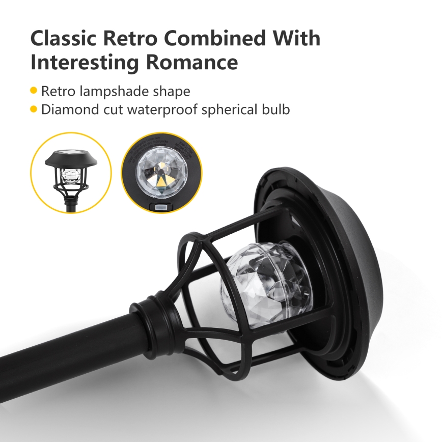 Aigostar - SADA 4x LED RGB Solární lampa LED/0,2W/2V IP44