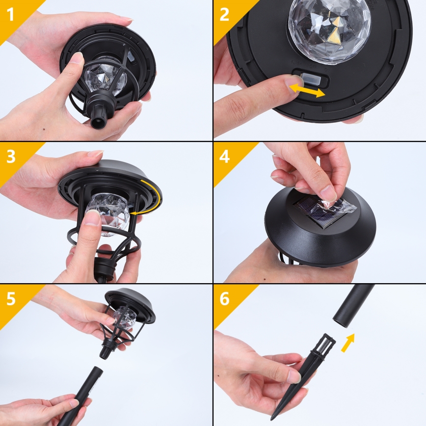 Aigostar - SADA 4x LED RGB Solární lampa LED/0,2W/2V IP44