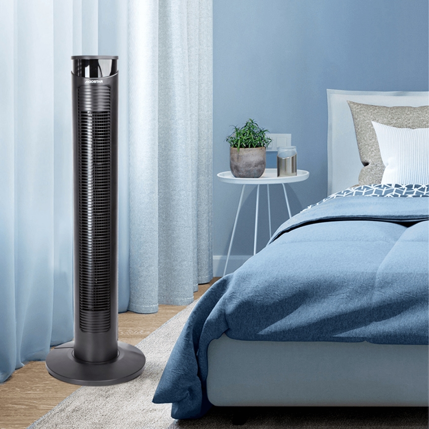 Aigostar - Sloupový ventilátor 45W/230V černá + dálkové ovládání