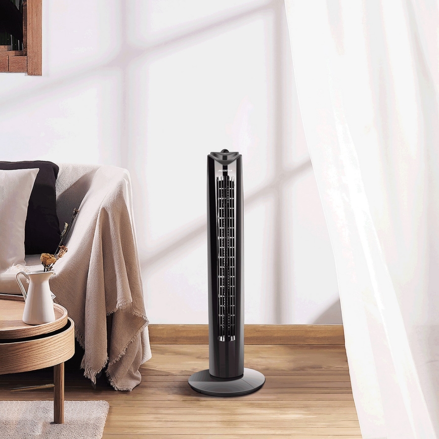 Aigostar - Sloupový ventilátor 45W/230V černá
