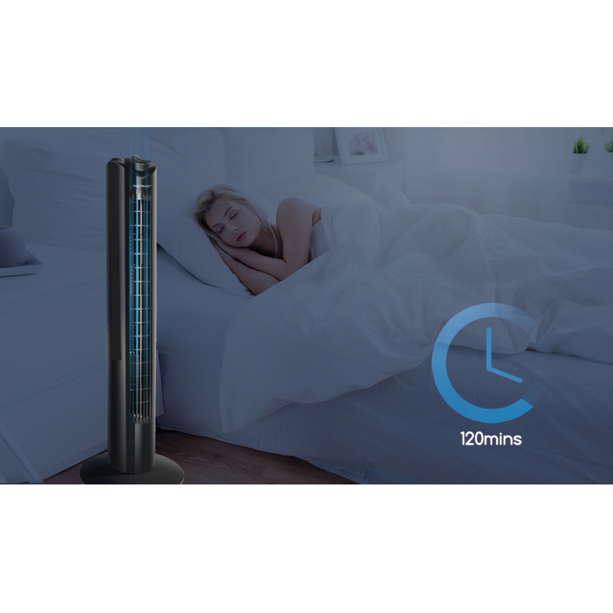 Aigostar - Sloupový ventilátor 45W/230V černá