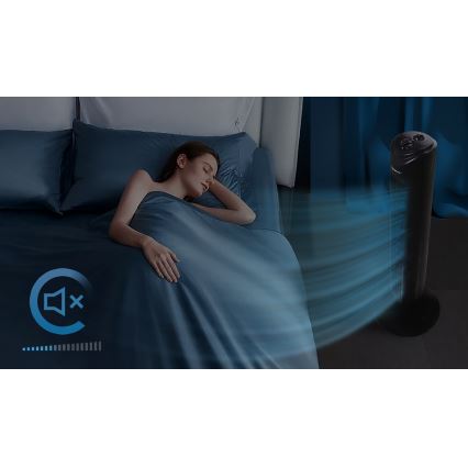 Aigostar - Sloupový ventilátor 45W/230V černá