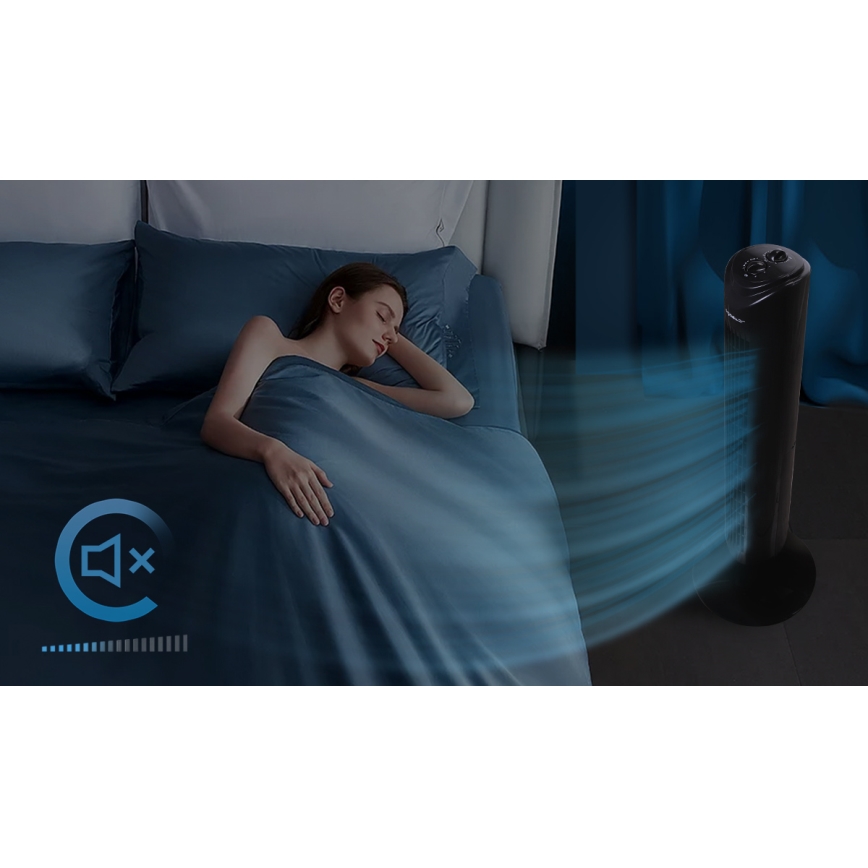 Aigostar - Sloupový ventilátor 45W/230V černá