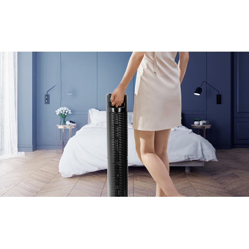 Aigostar - Sloupový ventilátor 45W/230V černá