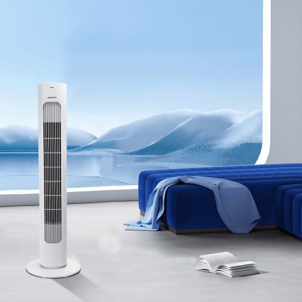 Aigostar - Sloupový ventilátor 50W/230V bílá + dálkové ovládání