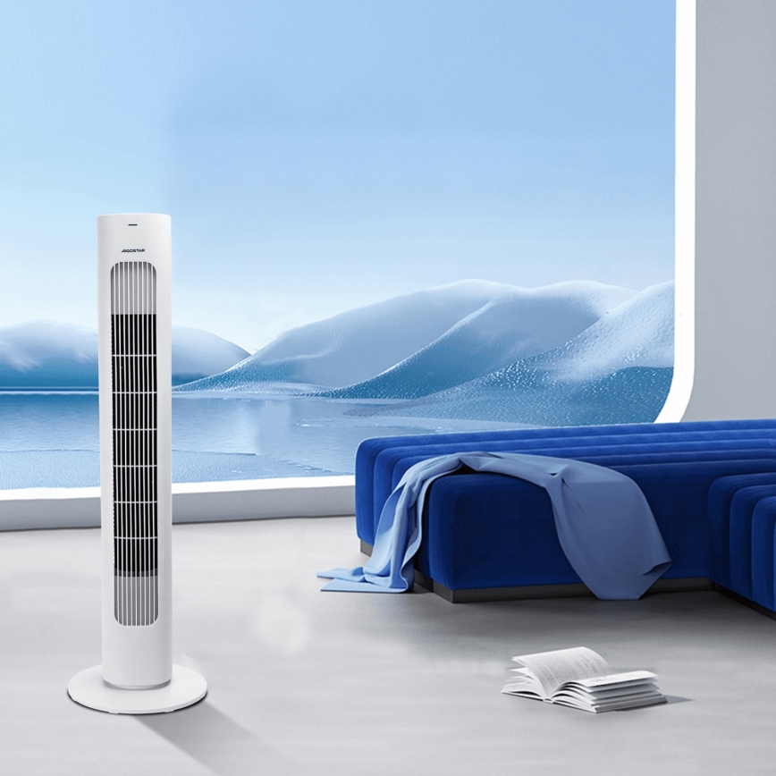 Aigostar - Sloupový ventilátor 50W/230V bílá + dálkové ovládání
