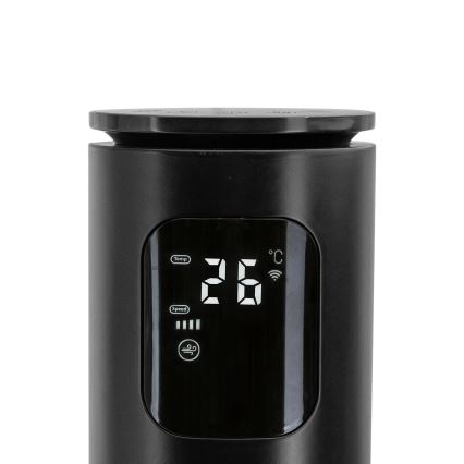 Aigostar - Sloupový ventilátor 50W/230V černá Wi-Fi + dálkové ovládání