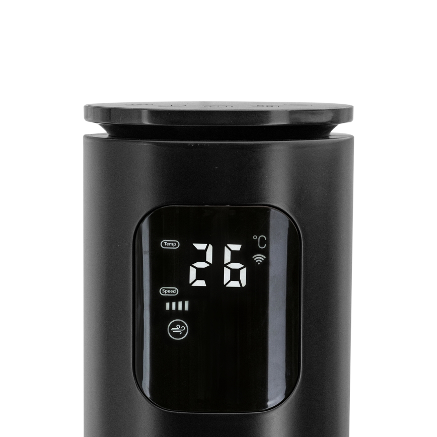 Aigostar - Sloupový ventilátor 50W/230V černá Wi-Fi + dálkové ovládání