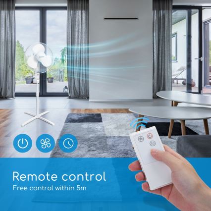 Aigostar - Stojanový ventilátor 40W/230V 120 cm bílá