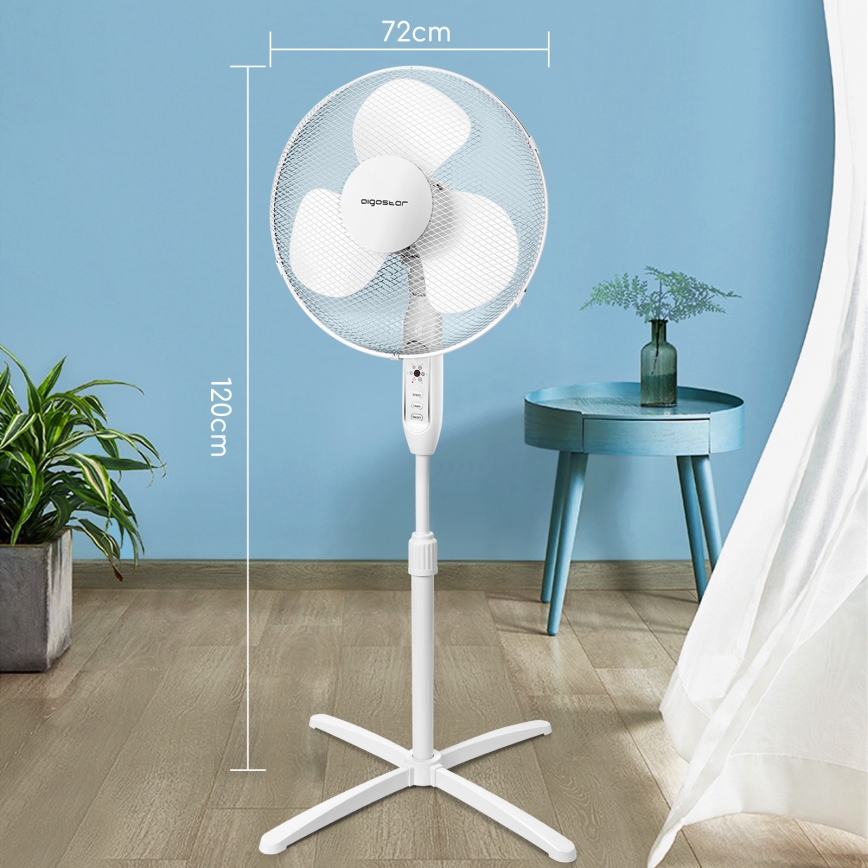 Aigostar - Stojanový ventilátor 40W/230V 120 cm bílá