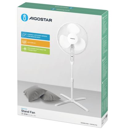 Aigostar - Stojanový ventilátor 40W/230V 120 cm bílá