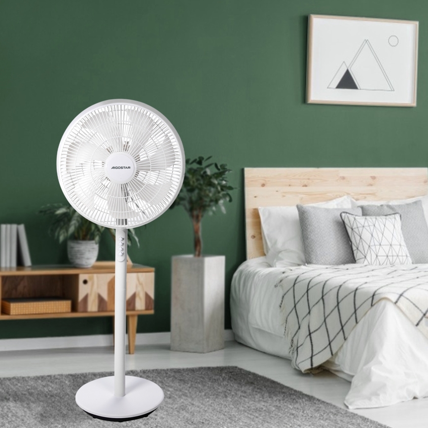 Aigostar - Stojanový ventilátor 45W/230V 110 cm bílá