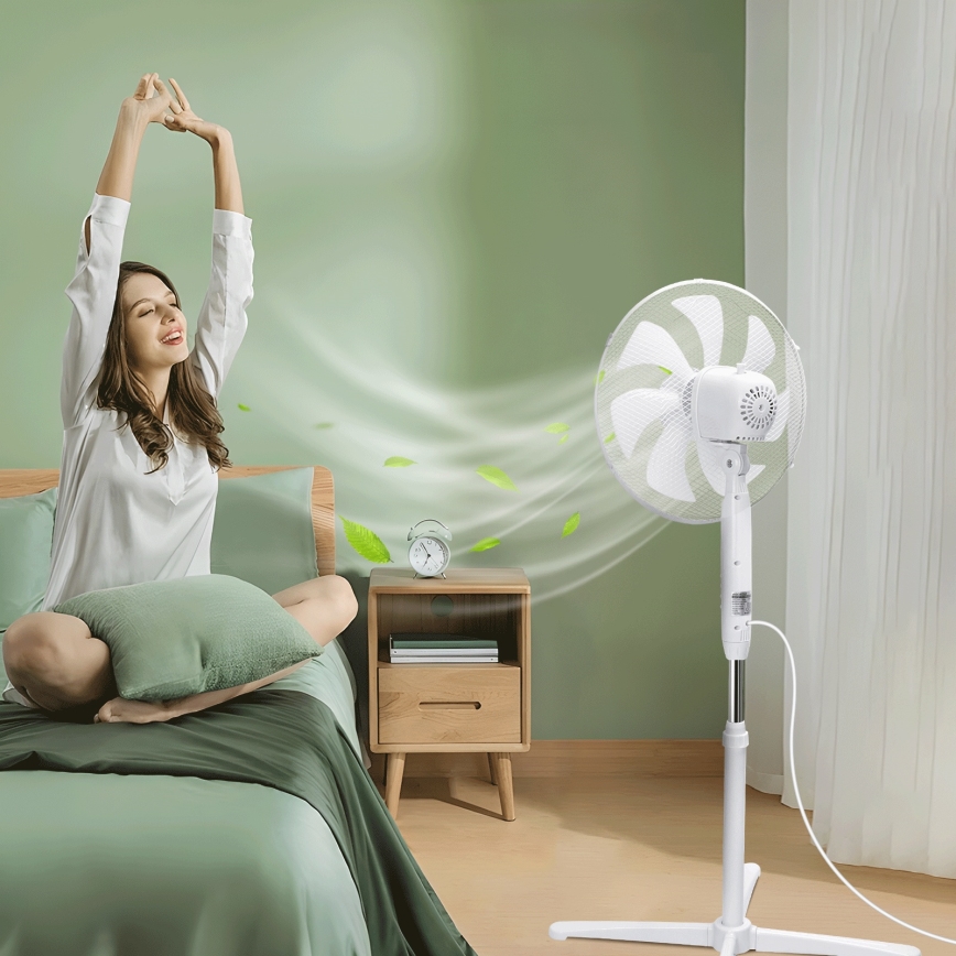 Aigostar - Stojanový ventilátor 50W/230V 120 cm bílá