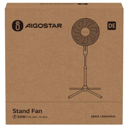 Aigostar - Stojanový ventilátor 50W/230V 120 cm bílá