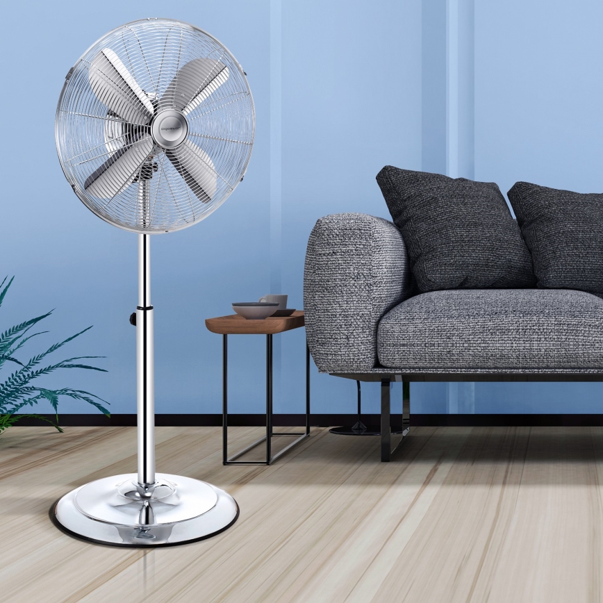 Aigostar - Stojanový ventilátor 50W/230V pr. 45 cm chrom