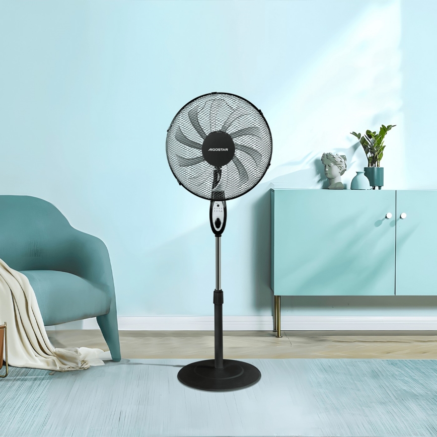 Aigostar - Stojanový ventilátor 55W/230V 130 cm černá + dálkové ovládání