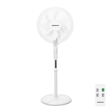 Aigostar - Stojanový ventilátor 60W/230V pr. 42 cm bílá + DO