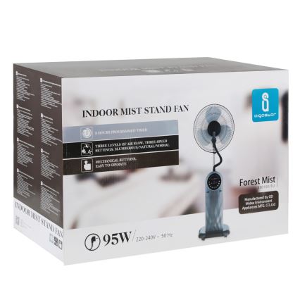 Aigostar - Stojanový ventilátor s mlhovým efektem MIST 95W/230V + DO