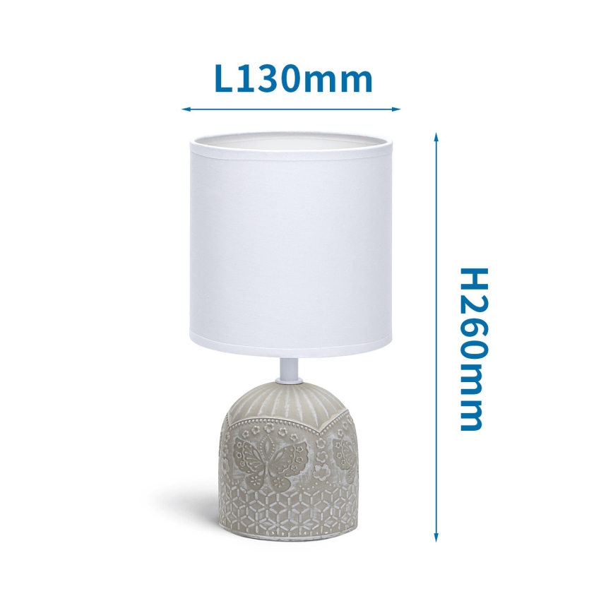 Aigostar - Stolní lampa 1xE14/40W/230V šedá/bílá