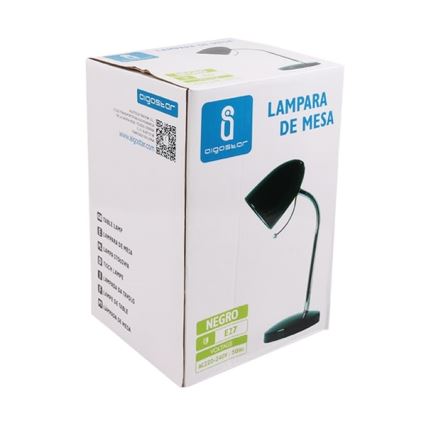 Aigostar - Stolní lampa 1xE27/36W/230V černá/lesklý chrom