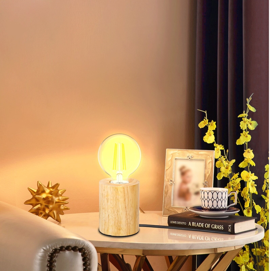Aigostar - Stolní lampa 1xE27/60W/230V béžová
