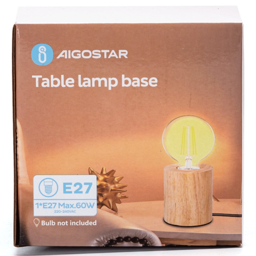 Aigostar - Stolní lampa 1xE27/60W/230V béžová