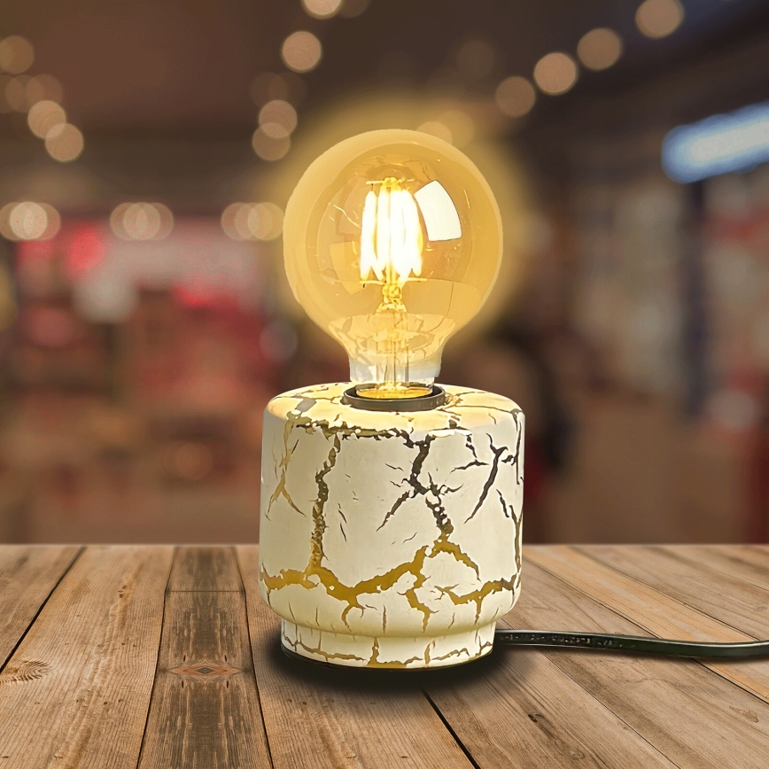 Aigostar - Stolní lampa 1xE27/60W/230V bílá/zlatá