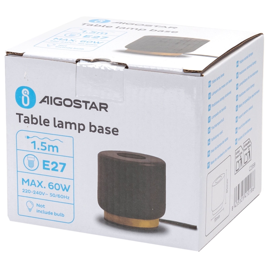 Aigostar - Stolní lampa 1xE27/60W/230V černá