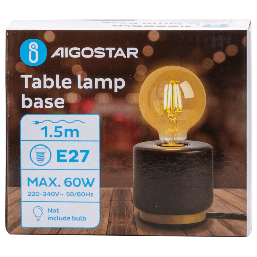 Aigostar - Stolní lampa 1xE27/60W/230V černá