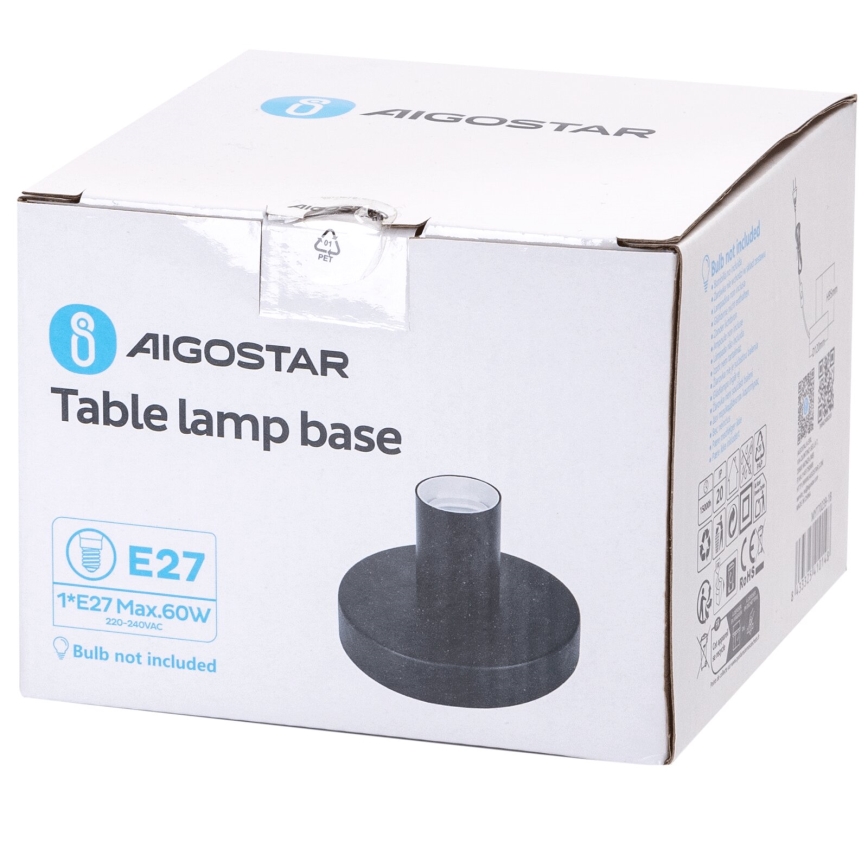 Aigostar - Stolní lampa 1xE27/60W/230V černá