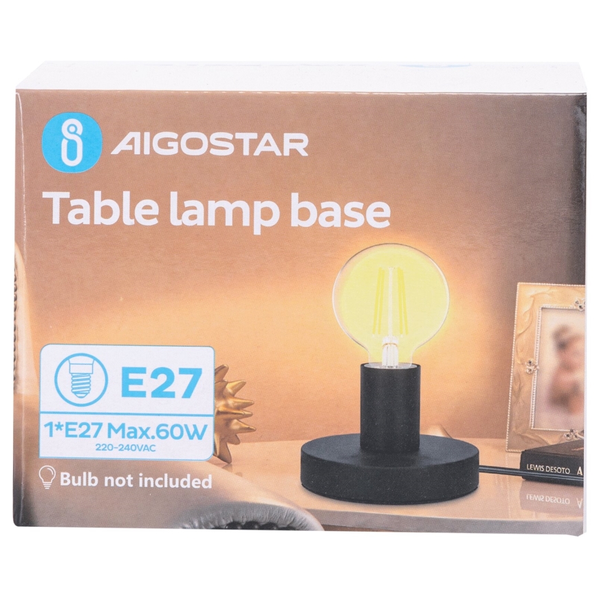 Aigostar - Stolní lampa 1xE27/60W/230V černá