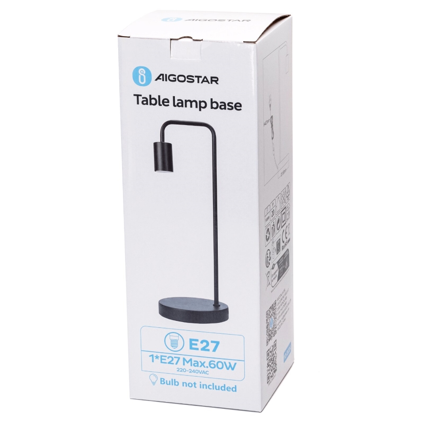 Aigostar - Stolní lampa 1xE27/60W/230V černá