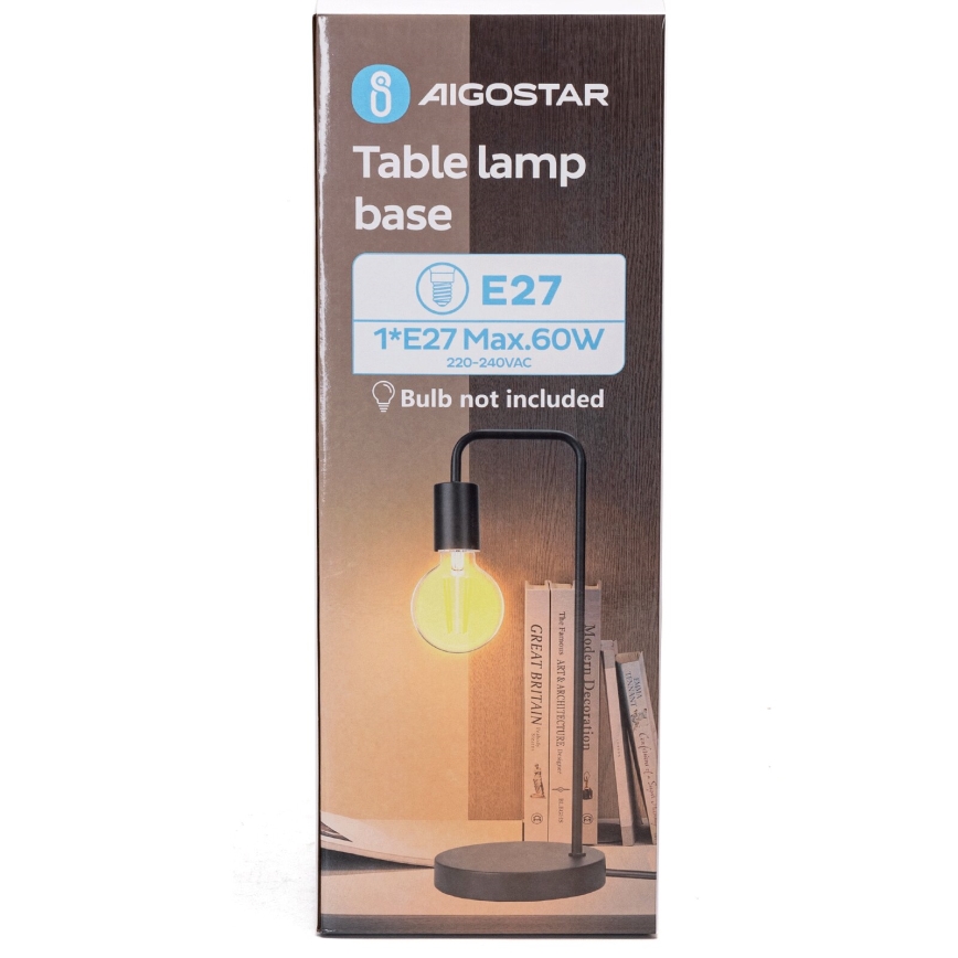 Aigostar - Stolní lampa 1xE27/60W/230V černá