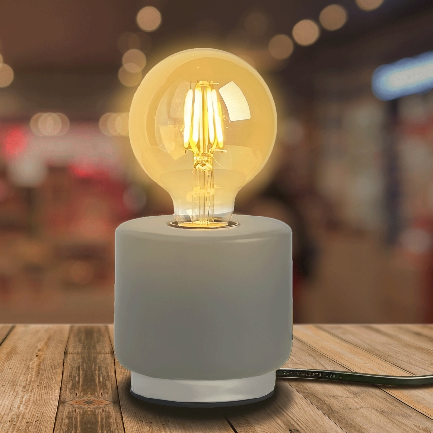 Aigostar - Stolní lampa 1xE27/60W/230V šedá