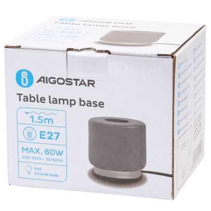 Aigostar - Stolní lampa 1xE27/60W/230V šedá