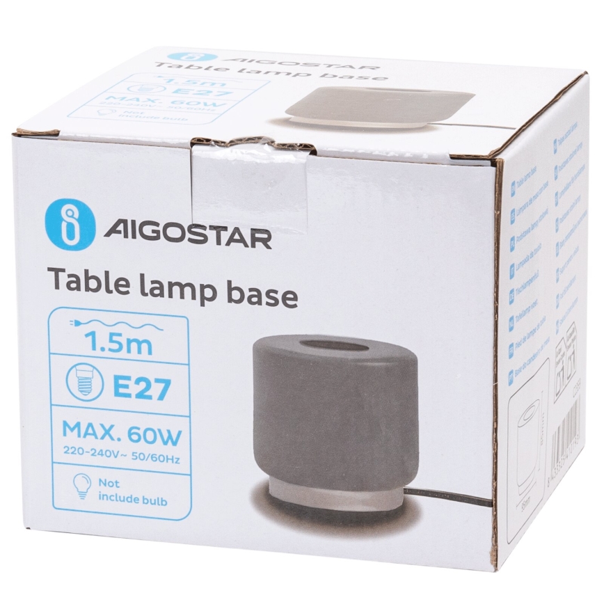 Aigostar - Stolní lampa 1xE27/60W/230V šedá