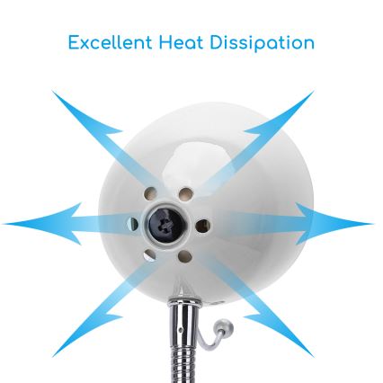 Aigostar -  Stolní lampa s klipem 1xE27/11W/230V bílá/lesklý chrom