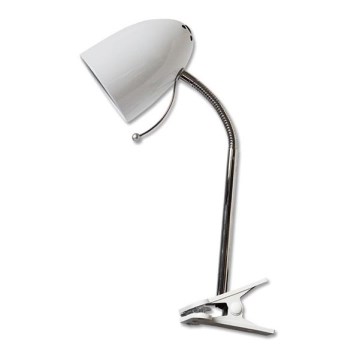 Aigostar -  Stolní lampa s klipem 1xE27/11W/230V bílá/lesklý chrom