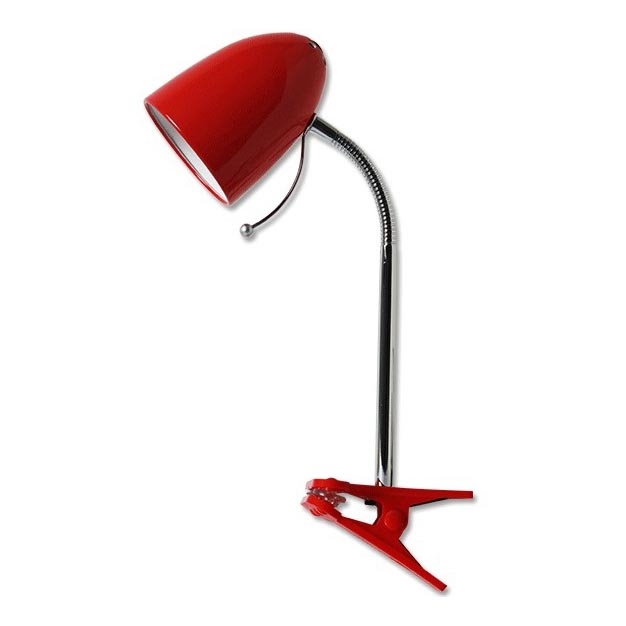 Aigostar - Stolní lampa s klipem 1xE27/11W/230V červená/lesklý chrom