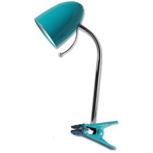 Aigostar -  Stolní lampa s klipem 1xE27/11W/230V modrá/chrom