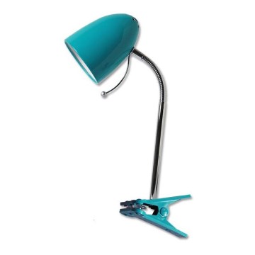 Aigostar -  Stolní lampa s klipem 1xE27/11W/230V modrá/lesklý chrom