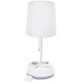 Aigostar - Stolní lampa se zásuvkami a USB porty 1xE27/60W/230V bílá