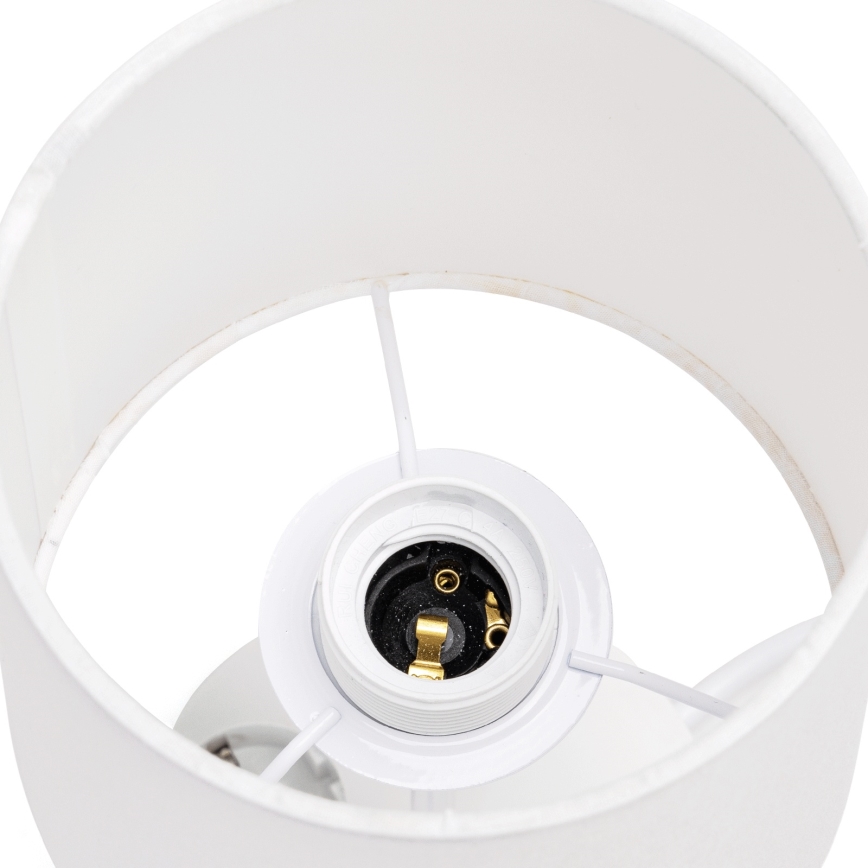 Aigostar - Stolní lampa se zásuvkami a USB porty 1xE27/60W/230V bílá