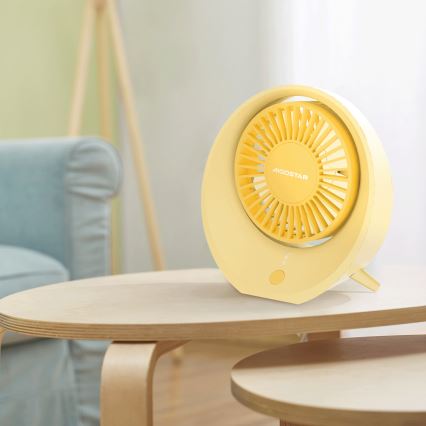 Aigostar - Stolní nabíjecí ventilátor 3W/5V 1200mAh USB oranžová