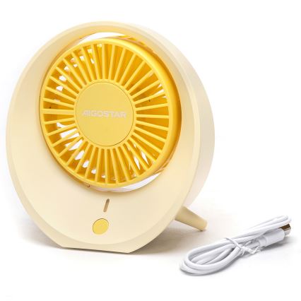 Aigostar - Stolní nabíjecí ventilátor 3W/5V 1200mAh USB oranžová