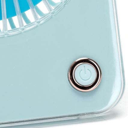 Aigostar - Stolní nabíjecí ventilátor 5W/5V 3600mAh USB modrá