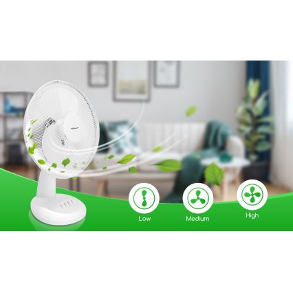 Aigostar - Stolní ventilátor 35W/230V 34 cm bílá