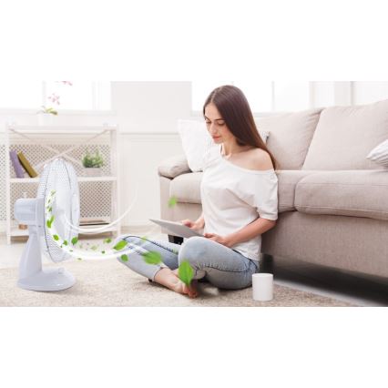 Aigostar - Stolní ventilátor 45W/230V 34 cm bílá