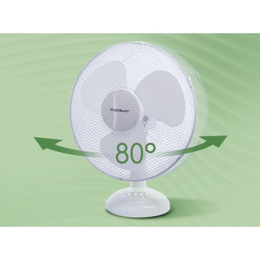 Aigostar - Stolní ventilátor 45W/230V 34 cm bílá