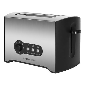 Aigostar - Topinkovač s dvěma otvory 900W/230V matný chrom